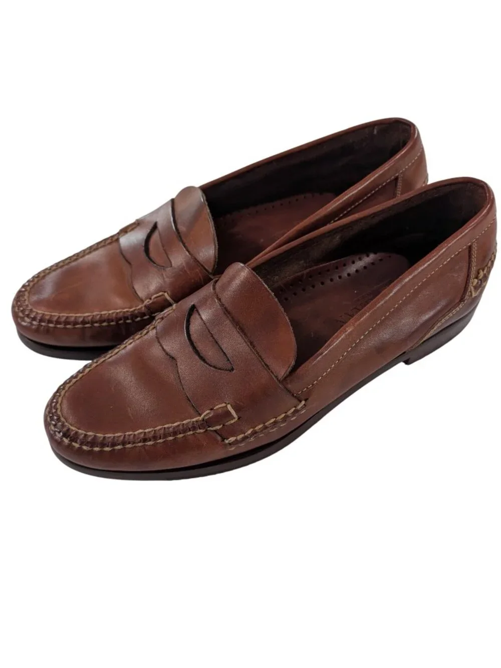 Vtg Cole Haan Dillon Penny Loafers Brown Leather Slip On Men's 10 Classic Preppy